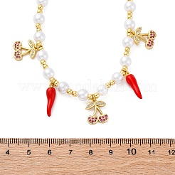 Ожерелья из латунных бусин с микропаве из прозрачного кубического циркония&nbsp;NJEW-Z059-06G-02