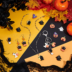 80 шт. 8 стиля подвески из непрозрачной смолы на тему Хэллоуина&nbsp;RESI-UN0001-10