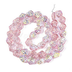 Прозрачность гальванизированные стеклянные бусины нити&nbsp;GLAA-T023-41A-03