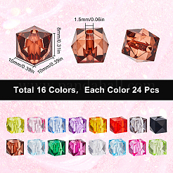 384шт 16 цвета прозрачные акриловые бусины&nbsp;TACR-SC0001-37