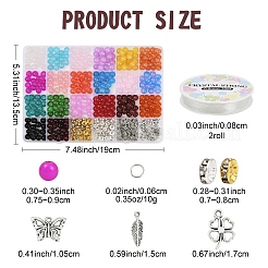 Наборы для самостоятельного изготовления браслетов из круглых стеклянных бусин&nbsp;DIY-YW0012-08