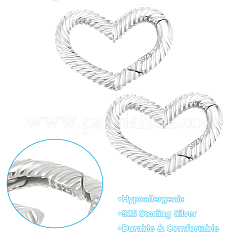 2 шт. 925 кольца-пружинки из стерлингового серебра&nbsp;STER-BBC0008-96