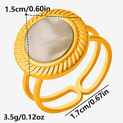 Открытые кольца-манжеты из нержавеющей стали 304 с натуральными ракушками для женщин.&nbsp;CR7720-3