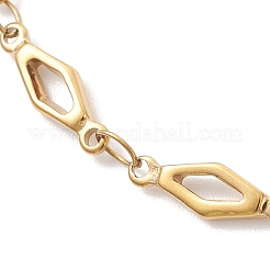 Браслеты из ромбовидных звеньев нержавеющей стали 304 для женщин&nbsp;BJEW-JB12925