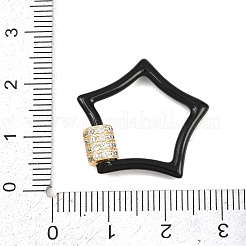 Застежки-карабины с микропаве из прозрачного кубического циркония в форме звезды&nbsp;KK-B167-01C-G