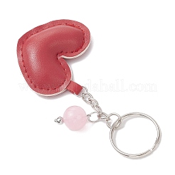 Брелки из искусственной кожи в форме сердца и круглого акрила&nbsp;KEYC-JKC01354