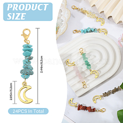 24 шт. 12 стиля подвески из сплава и натуральных и синтетических драгоценных камней&nbsp;HJEW-CA00052