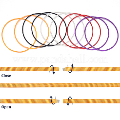 38шт. 5 стиля стальной проволоки круглые змеиные браслеты набор&nbsp;BJEW-BC0001-22