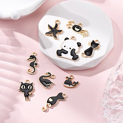 18шт 9 стиля подвески из сплава с эмалью&nbsp;ENAM-FP0002-37