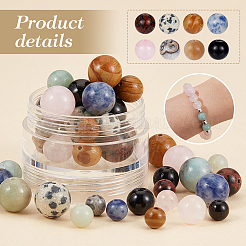 240шт 24 стиля натуральных и синтетических бусин из смешанных драгоценных камней&nbsp;G-NB0004-79