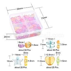 125шт 4 стиля прозрачные акриловые бусины&nbsp;MACR-YW0001-60