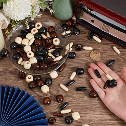 180 шт. 6 стиля крашеных бусин из натурального дерева&nbsp;WOOD-PA0001-28