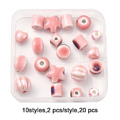 20 шт. 10 вида перламутровых фарфоровых бусин ручной работы&nbsp;PORC-FP0001-08
