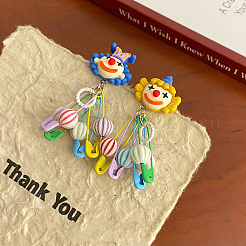 Серьги-гвоздики из сплава смолы в форме клоуна. золотистые&nbsp;FS-WG55B1D-01