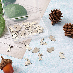 32 шт. 4 стиля подвески в виде кролика из нержавеющей стали 304&nbsp;STAS-TA0002-13P