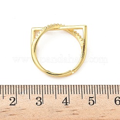 Латунные микро проложить пальцев кольца кубического циркония&nbsp;RJEW-H258-15G