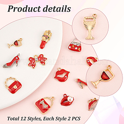 24шт 12 стиля подвески из сплава с эмалью&nbsp;FIND-PH0010-76