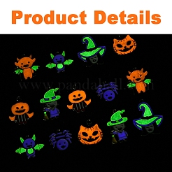 14 шт. 7 стиля хэллоуин тематика стойка покрытие светящийся сплав эмаль подвески&nbsp;ENAM-FS0002-10G