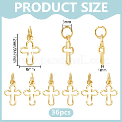 36 шт. латунные маленькие крестики-подвески&nbsp;KK-BC0014-41G