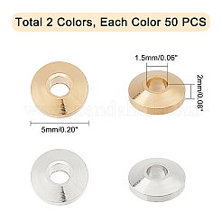 100шт 2 цвета латунные дистанционные бусины&nbsp;KK-PH0003-53