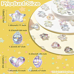 70шт 14 стиля прозрачные акриловые бусины&nbsp;MACR-CJ0002-08