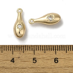 Латунные микропаве прозрачные подвески с фианитом&nbsp;KK-U013-01G