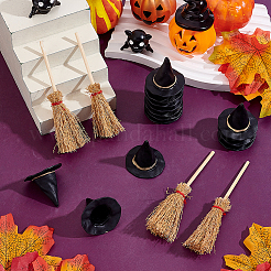 20 шт. деревянная мини-метла на Хэллоуин&nbsp;DJEW-ME0001-07