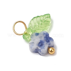 10 шт. подвески-цветы из натуральной яшмы с синими пятнами&nbsp;PALLOY-JF03765-03