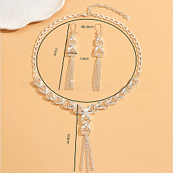 Комплекты из роскошных полых геометрических серег и ожерелий с длинными кисточками для женщин&nbsp;TX4932