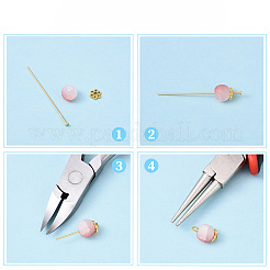 Латунные шпильки с плоской головкой&nbsp;KK-YW0004-02B-G