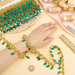 Кружевная лента из полиэстера с пластиковыми подвесками-кисточкой&nbsp;OCOR-WH0078-202B-03