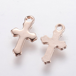 Маленькие подвески-крестики из нержавеющей стали 304&nbsp;STAS-F201-01RG