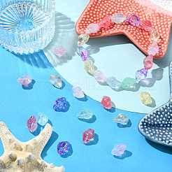 100 шт. 10-цветные прозрачные стеклянные бусины-спрей&nbsp;GLAA-CJ0002-72