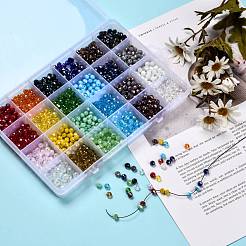 24 цветные гальванические стеклянные бусины&nbsp;EGLA-X0006-04B-6mm