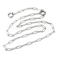 Ожерелье из текстурированной скрепки из нержавеющей стали 201 толщиной 4 мм.&nbsp;NJEW-K302-02P