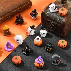 32 шт. 16 стиля украшения из смолы для Хэллоуина&nbsp;DJEW-CJ0001-04
