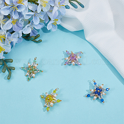 4 шт. подвески из стеклянного бисера в виде тетраптер&nbsp;PALLOY-GO00065