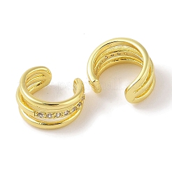 Женские серьги-манжеты из латуни с микропаве и прозрачным цирконием&nbsp;EJEW-I305-32G