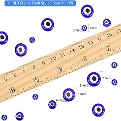 Ручной сглаза Lampwork плоские круглые бусины&nbsp;LAMP-NB0001-16