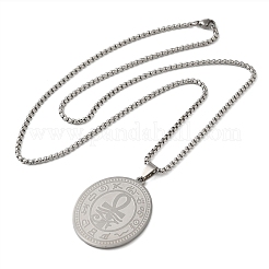 Не тускнеющий овальный крест-анх из нержавеющей стали 201 пробы с египетским религиозным кулоном в виде глаза Гора для женщин и мужчин&nbsp;NJEW-F324-05P