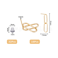 Овальные латунные компоненты для сережек-гвоздиков&nbsp;FIND-FH0006-34