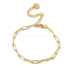 Браслеты-цепочки из латунных скрепок толщиной 3.5 мм&nbsp;BJEW-P358-01G