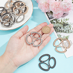 12 шт. 3-цветная брошь-зажим для шарфа из сплава с тремя кольцами&nbsp;AJEW-NB0006-57