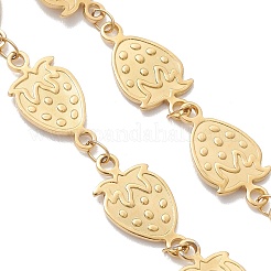 Изготовление браслета-цепочки из нержавеющей стали 304 с клубничным звеном&nbsp;AJEW-JB01484