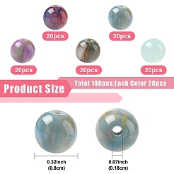 100шт 5 цвета бусины из смолы&nbsp;RESI-YW0005-50