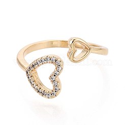 Манжеты из латуни с микро паве кубический цирконий для женщин&nbsp;KK-T071-73G