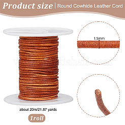 Круглый шнур из воловьей кожи длиной 20 метр.&nbsp;WL-WH0015-01A-01