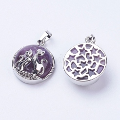 Подвески из натурального аметиста &nbsp;X-G-K234-A03