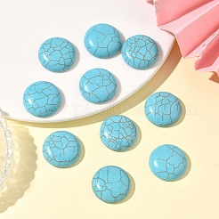 Ремесленные находки окрашенные синтетические бирюзовые плоские задние купольные кабошоны&nbsp;X-TURQ-S266-20mm-01