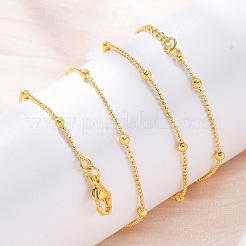 Латунные шариковые цепочки ожерелья для женщин&nbsp;NJEW-D302-66G